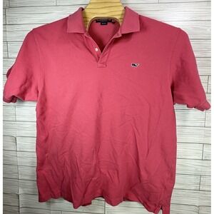 Vineyard‎ Vines Men's Classic Fit Solid Pink Golf Rugby Polo Shirt Size XLarge